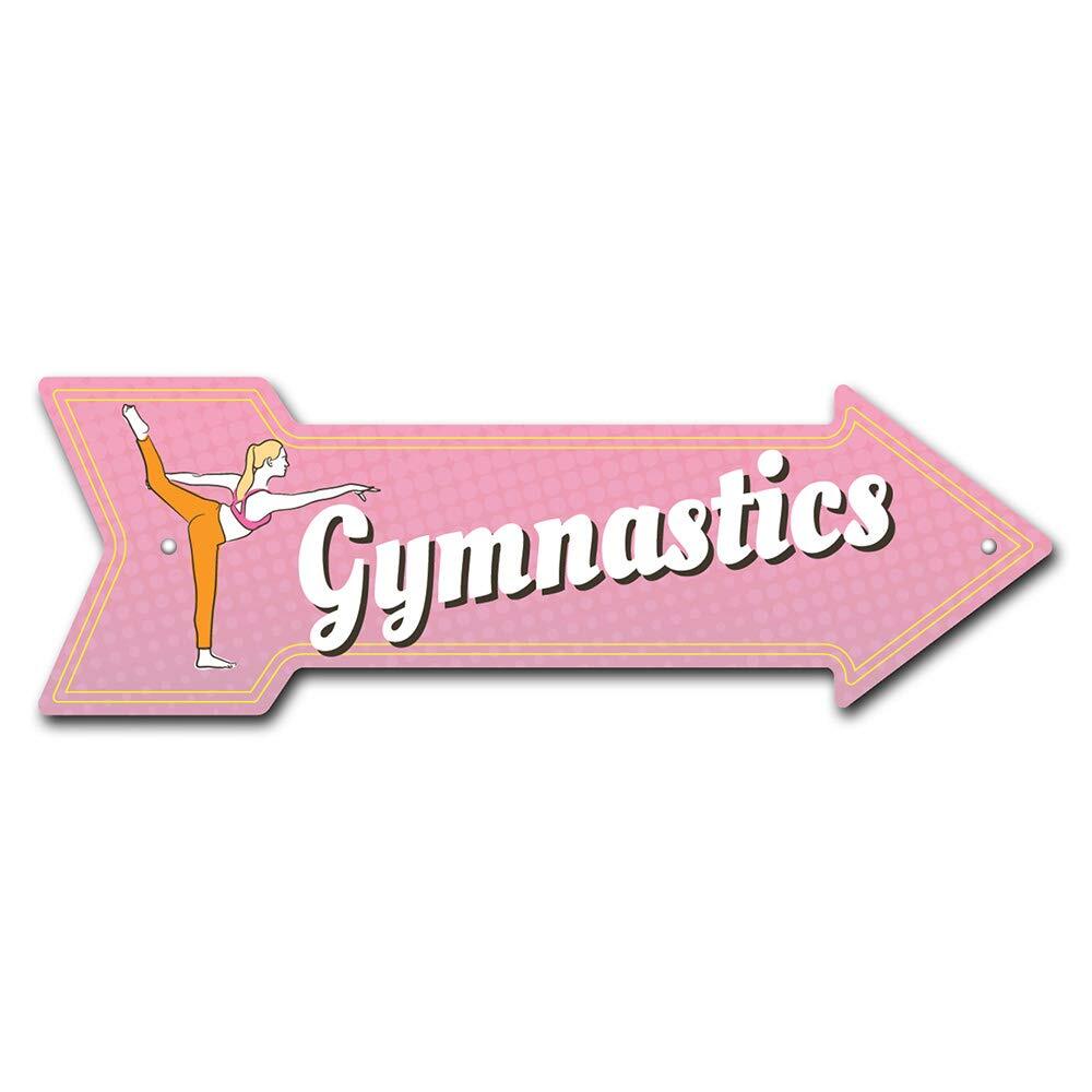 Gymnastics Arrow Sign | Indoor/Outdoor | Direction Arrow Sign Funny Home Déco...