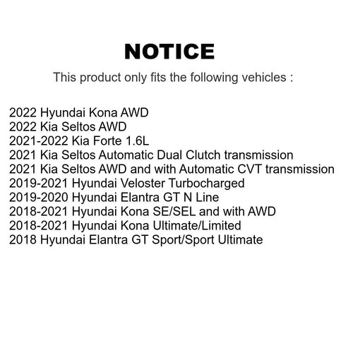 Coated Brake Rotor & Semi-Metallic Pad Front Kit For Hyundai Kona Elantra GT Kia - Picture 2 of 12