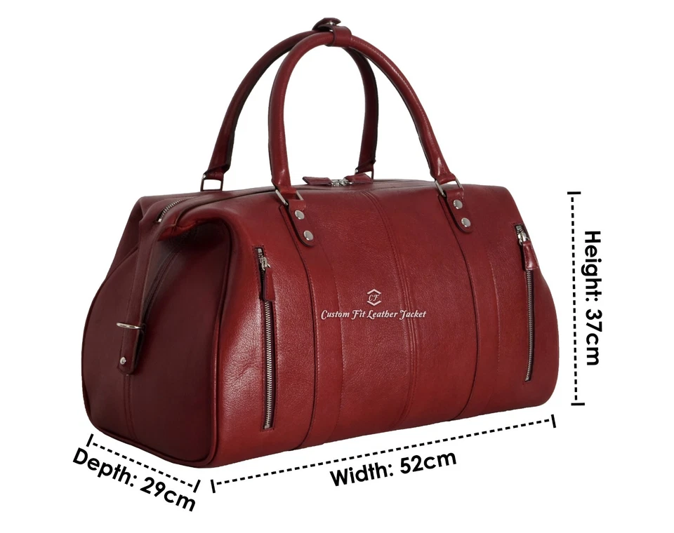HOLDALL Cowhide Leather Weekend Bag Traveling Outdoor Luggage Hand Carry Gym Bag - Image 2 of 2