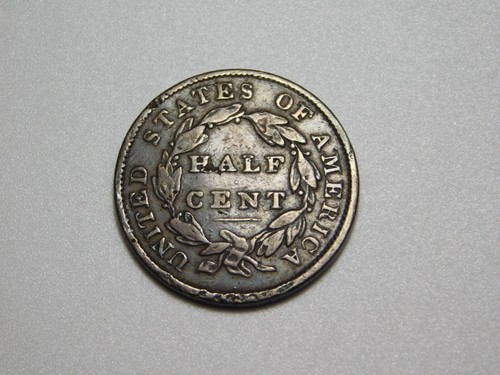OLD US COIN 1833 CLASSIC HEAD 1/2 HALF CENT - Picture 7 of 7
