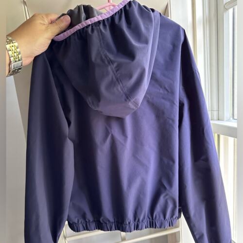 ZELLA Nordstrom Navy Purple Active Hooded Packable Rain-Coat Light Jacket Large - Picture 3 of 7