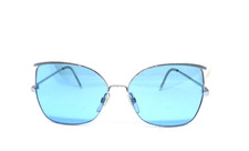 Women Metal Sunglasses 80s Vintage Large Made in Italy Safilo Blue