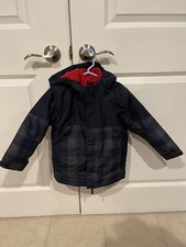 Children's Place Boys Size 4T 3 In 1 Winter Jacket Navy With Red Fleece Insert