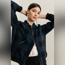 Rails Bolton Navy Buffalo Check Jacket Size S