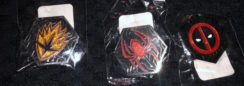 Set of Marvel Lapel Pins Groot Deadpool Spider-Man Glitter Lot Glow in the Dark - Picture 2 of 4