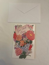 Get Well Soon Greeting Card With Envelope Flowers Can Be Customized