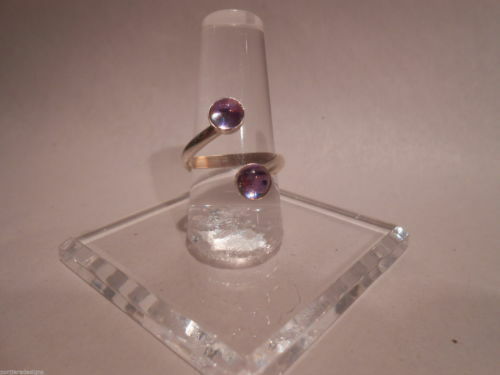 Adjustable Sterling Silver Ring with Fused Dichroic Art Glass by Advance to Go - Bild 1 von 3