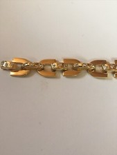 Vintage Expensive Look Goldtone Inset Crystal Link Bracelet