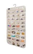 80 Pocket Hanging Jewelry Organizer, Dual Side Accessories Organizer