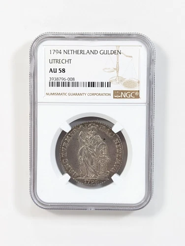 1794 Netherlands Utrecht 1 Gulden Silver NGC AU58