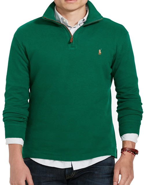 polo estate rib half zip