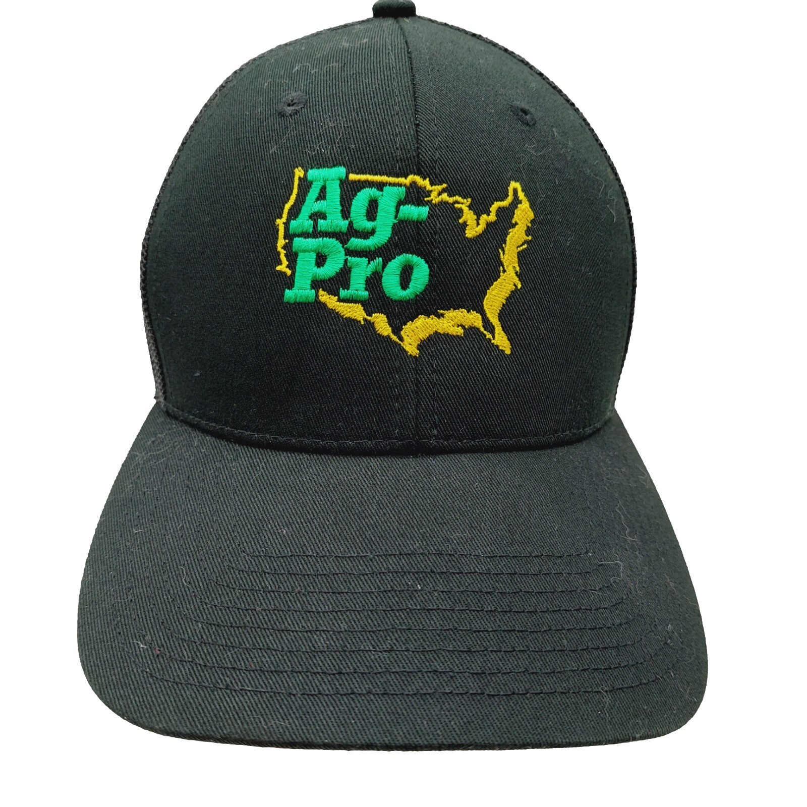 Ag-Pro Snapback Trucker Hat  Mesh Agriculture Farming Black Outdoor Embroidered
