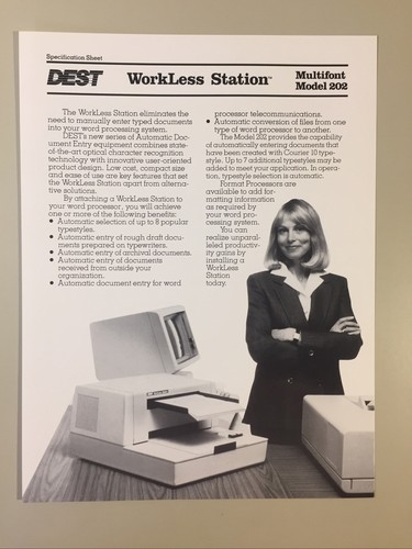 Vintage 1984 DEST Corporation Dealer Salesman Media Packet - Afbeelding 7 van 12