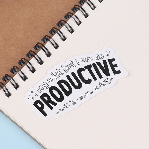 I Cry A Lot But I Am So Productive Vinyl Bumper Sticker - Motivational - 第 9/12 張圖片