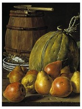 Fruit pear Melon Barrel L. Melendez Tile Mural Kitchen Backsplash Marble Ceramic