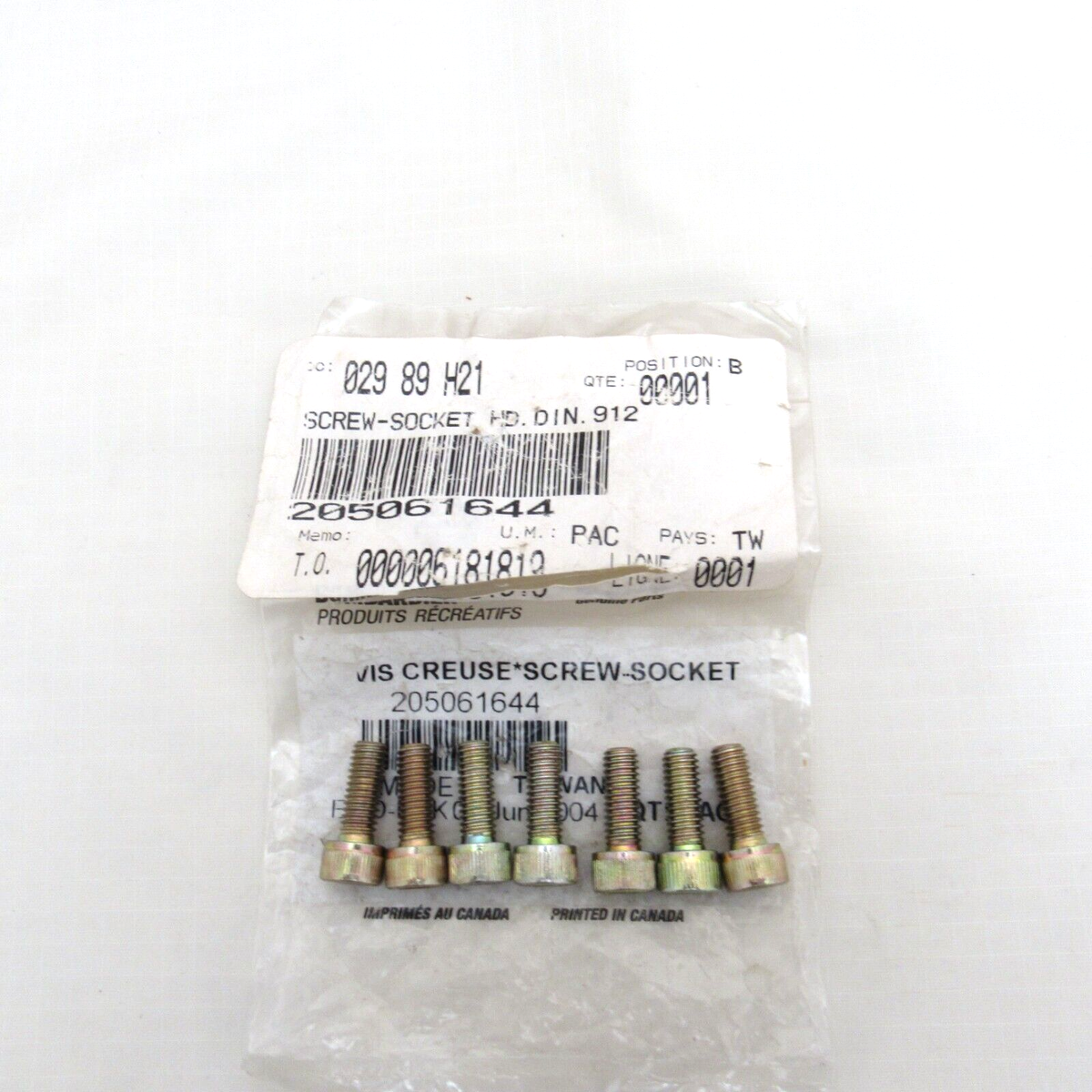 Ski Doo OEM M6x16 Allen Socket Head Screws Bolts 205061644 Set of