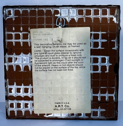 Mystic Companion By Richard Luce On 8”x8” Decorative Ceramic Tile Made In USA - Picture 6 of 7