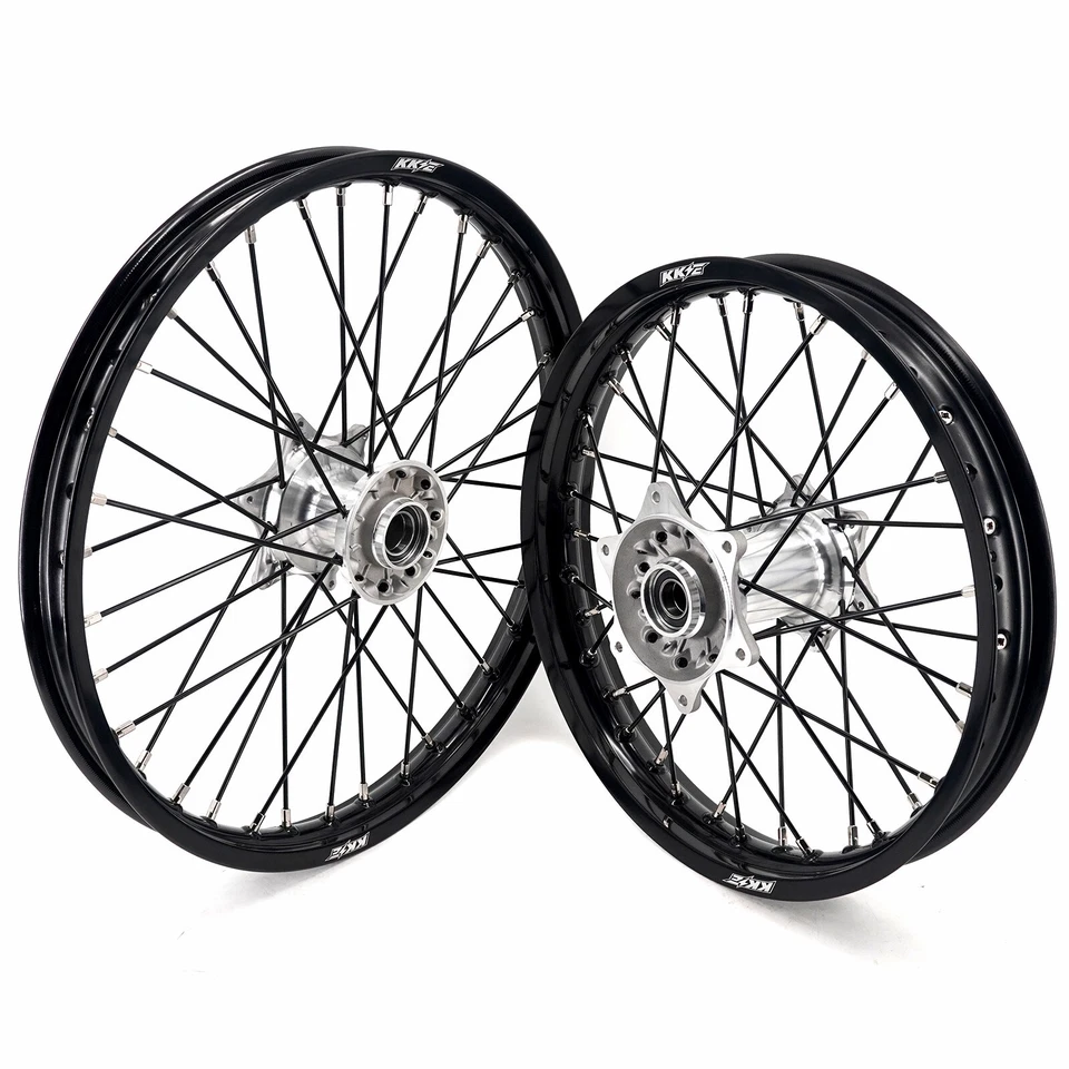 KKE 21/18 Cast Wheels Rims Set for KTM SX SXF XC EXC EXC-F 2003-2026 Black Hubs - image 3 of 4
