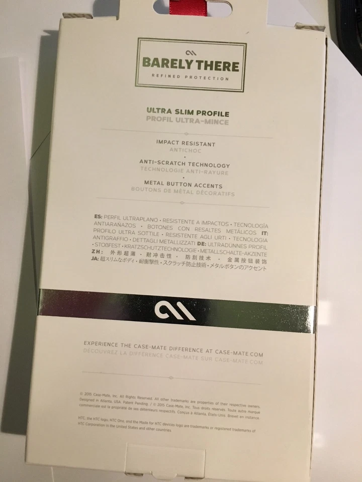 CASE-MATE Barely There in Clear Protector Case for HTC ONE M9 CM032371 Brand New - Image 2 of 2