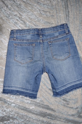 Girls Vigoss Brand Denim Jeans Stretch Shorts Size 8 Flowers Embroidered - Picture 3 of 4