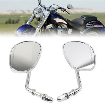 Chrom Teardrop Rückspiegel mit kurzem Stiel für Harley Electra Glide FLHT