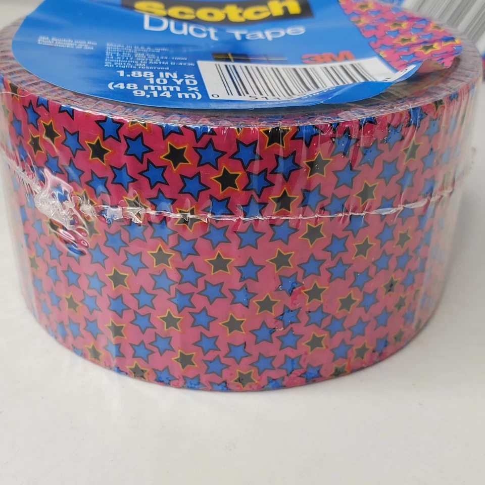 3 rollos de cinta adhesiva de estrellas pequeñas 10 yardas por rollo proyectos artesanales rojo azul galaxia Foto 2 de 3