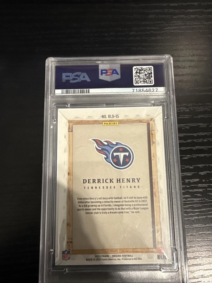 Panini Origins 2022 - Estuche de pizarra en blanco Derrick Henry ¡éxito!! psa 9 Foto 2 de 2