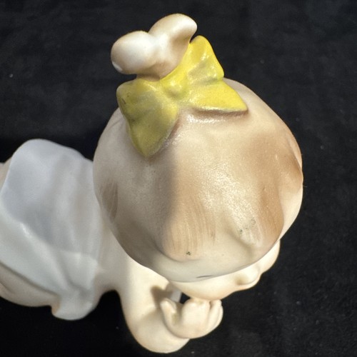 Vintage 1960 Napco Piano Baby Porzellan Figur #IC4909L krabbelnde gelbe Schleife Rarität - Bild 13 von 17
