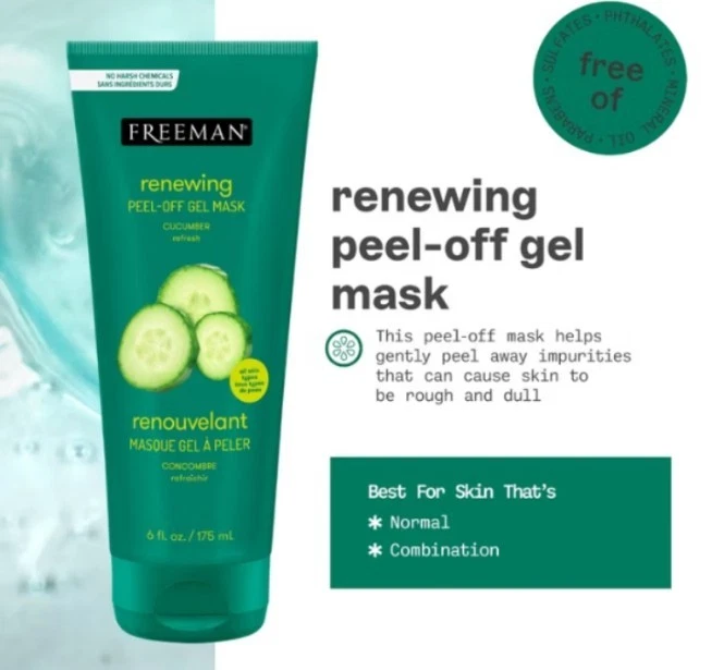 1 x Freeman Renewing Cucumber Peel-Off Gel Mask 175 ml for Soft Beautiful Skin - Image 2 of 4
