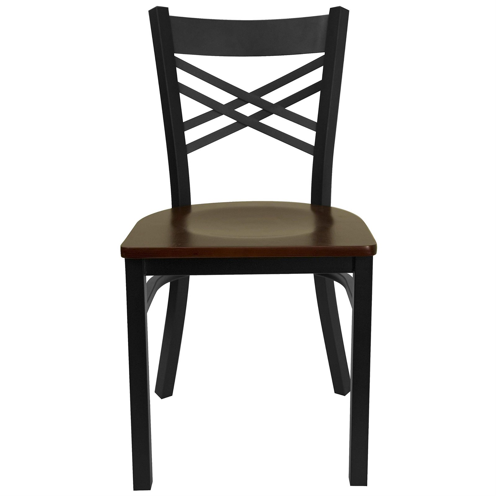 Flash Furniture Hercules Black Back Metal Dining Chair in Mahogany