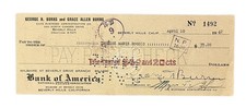 Vintage 1942 George Burns Actor Comedian Signed Check Early Old Autograph