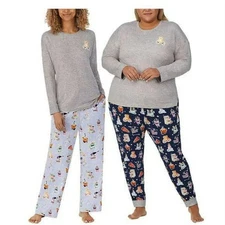 Jane and Bleecker Women's Fleece Pajama 3 Piece Set 2X Blue NWT