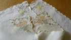 4   VINTAGE EMBROIDERED IRISH LINEN TEA NAPKINS