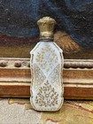 Rare Ancien Flacon De Parfum Charles X En Opaline Et Dorures XIXe