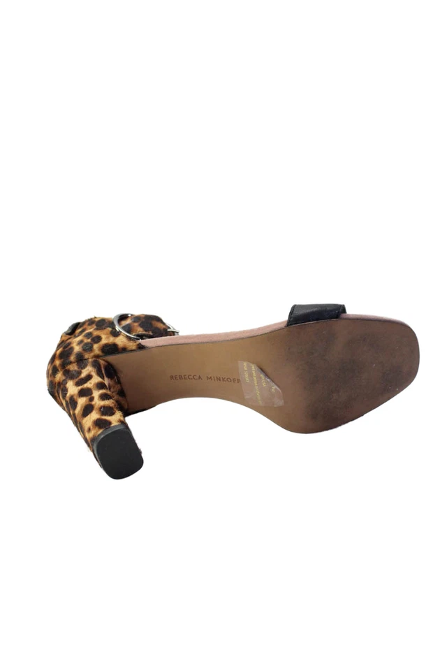 Женские кожаные сандалии Rebecca Minkoff с анималистическим принтом и ремешком на лодыжке коричневые размер 8 М - Изображение 4 из 4