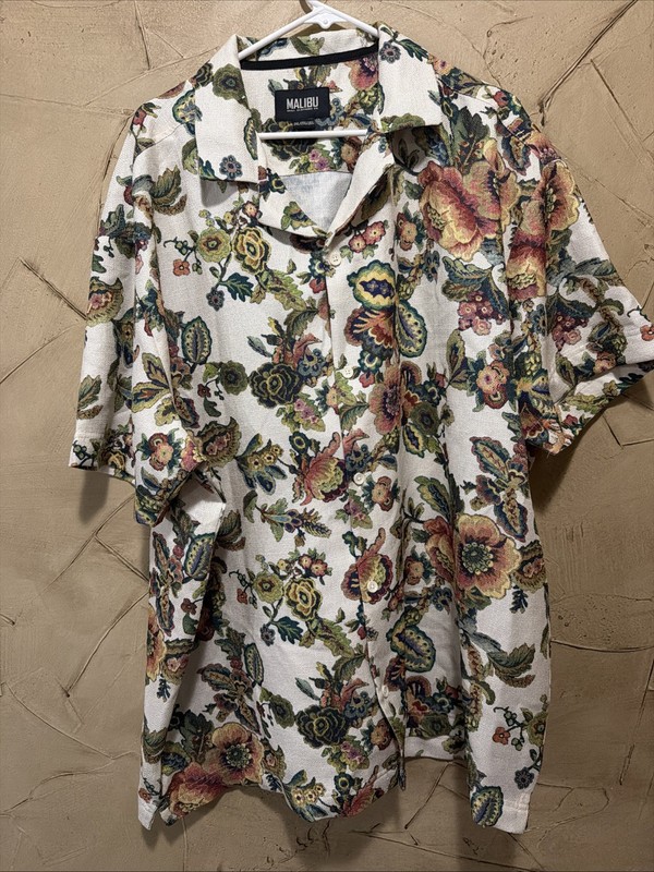 Malibu By Drill Clothing Co. Hawaiian Shirt Button Up Men’s 2xl