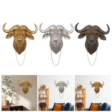 Sculpture de Tête D'animal En Résine, Petit Support de Buffle, Décoration