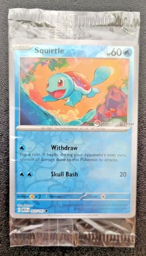 Squirtle Pokemon Center Stamped Reverse Holo Promo 007/165 151 Sealed Mint