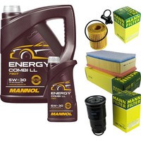Inspektionspaket 6L Mannol Energy 5W-30 FüR Toyota Avensis Station Wagon 2.2