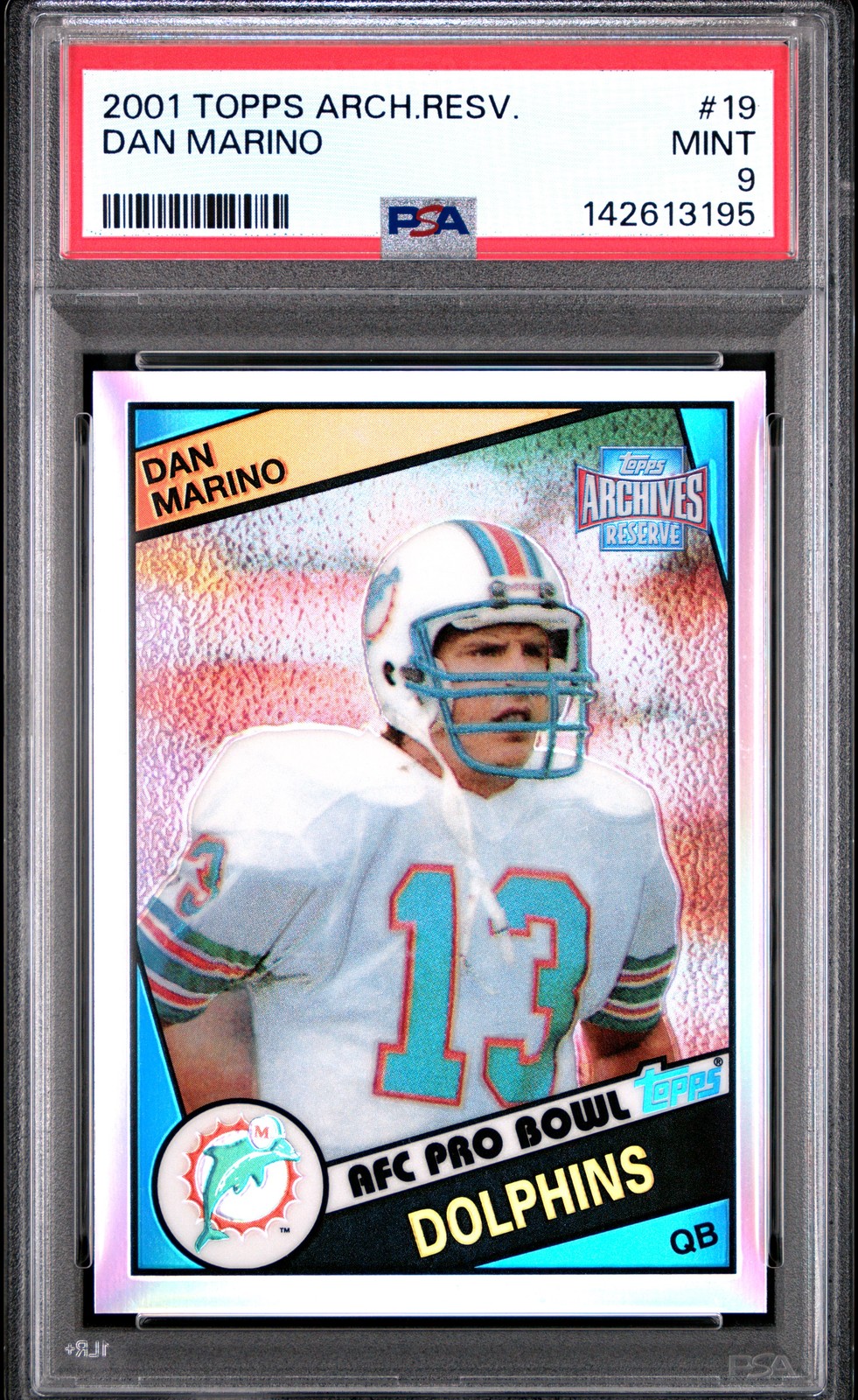 2001 TOPPS ARCHIVES RESERVE #19 DAN MARINO PSA 9 view 1