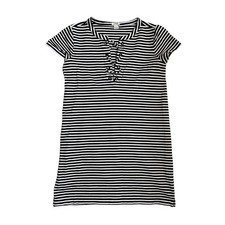 J. Crew Navy and White Striped Lace-Up Dress Size Small