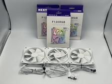 Pack of 3 NZXT F120 RGB Fluid Dynamic Bearing 120mm Case Fan - White