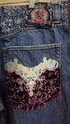 Vintage Y2K Crown Holder Purple Embroidered Denim Jeans Mens 38 Skater Hip Hop — photo 6