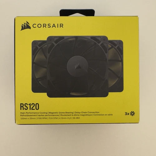 CORSAIR RS120 PWM 120mm Fans Triple Pack - Simplified Control - Daisy-Chain 4Pin