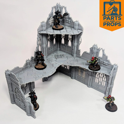 Großes hochdetailliertes Grimdark Wargaming Gebäude kompatibel mit Warhammer 40k