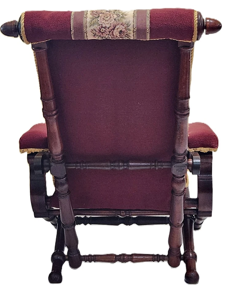 Sillón con brazo de biblioteca, reclinable, G Hunzinger, 1866 patente SpaceSaver, victoriano 38" Foto 4 de 4