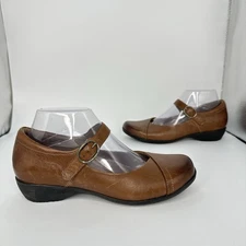 Dansko-Fawna Mary Jane Shoes Women Size 7.5-8 US EUR 38 Brown Leather