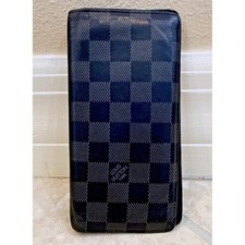 Louis Vuitton Brazza Wallet Damier Cobalt Canvas Long Bifold Blue Black