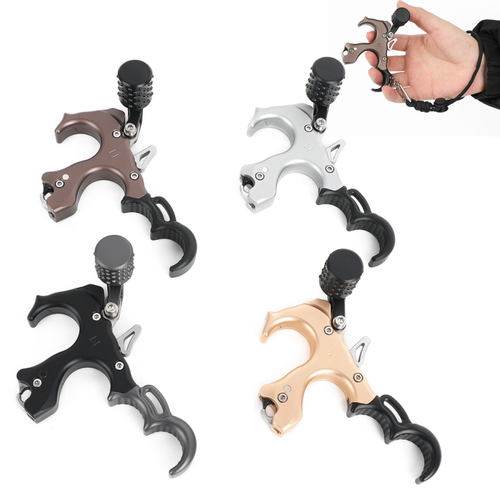 Bogenschießen Bogen Auslösehilfe Daumen 3/4 Finger verstellbar Compoundbogen Jagd RH LH - Bild 1 von 17