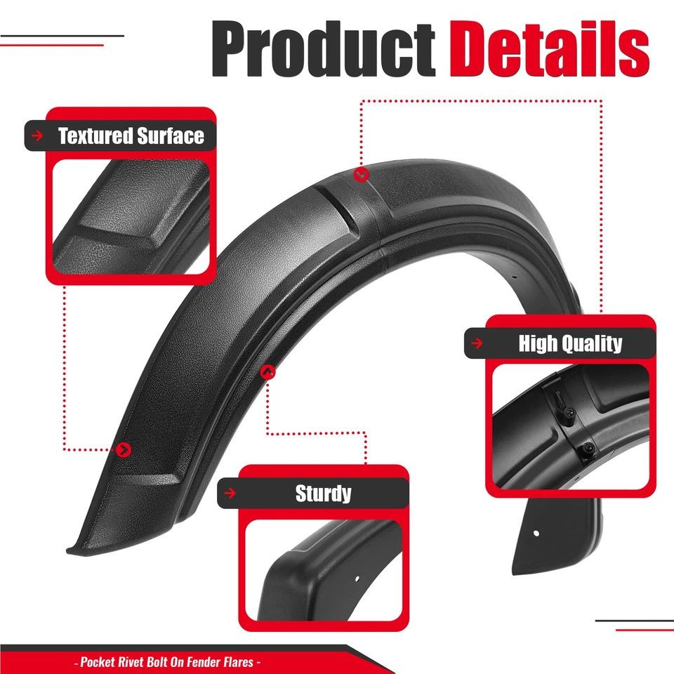 Fender Flares For CHEVROLET BLAZER 1995-2005 S10 1994-2003 4pcs W/O ZR2 Models Foto 4 de 4